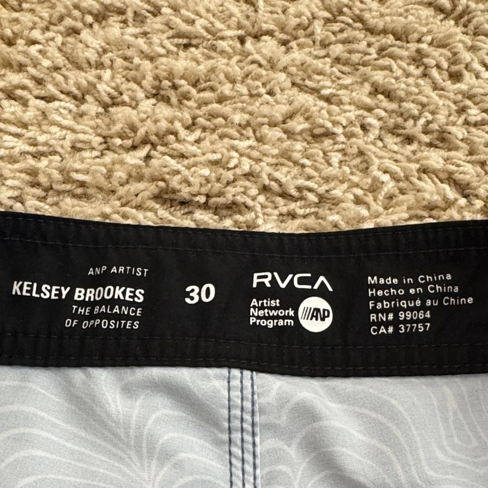 RVCA Mens Artist Network Swim Shorts Boardshorts Graphic by Kelsey Brookes, 30